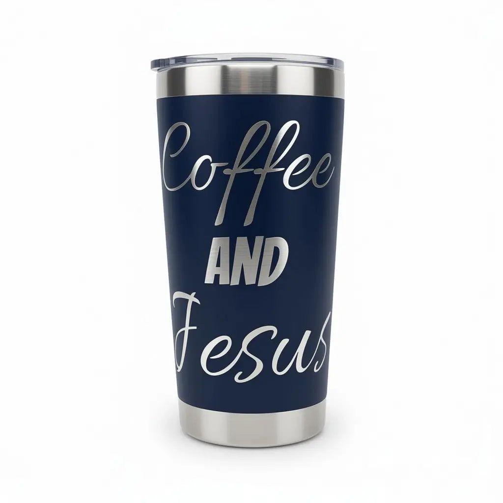 Coffee and Jesus Tumbler 20oz – Faith-Fueled Sips ☕✝️ Faith Forged Designs