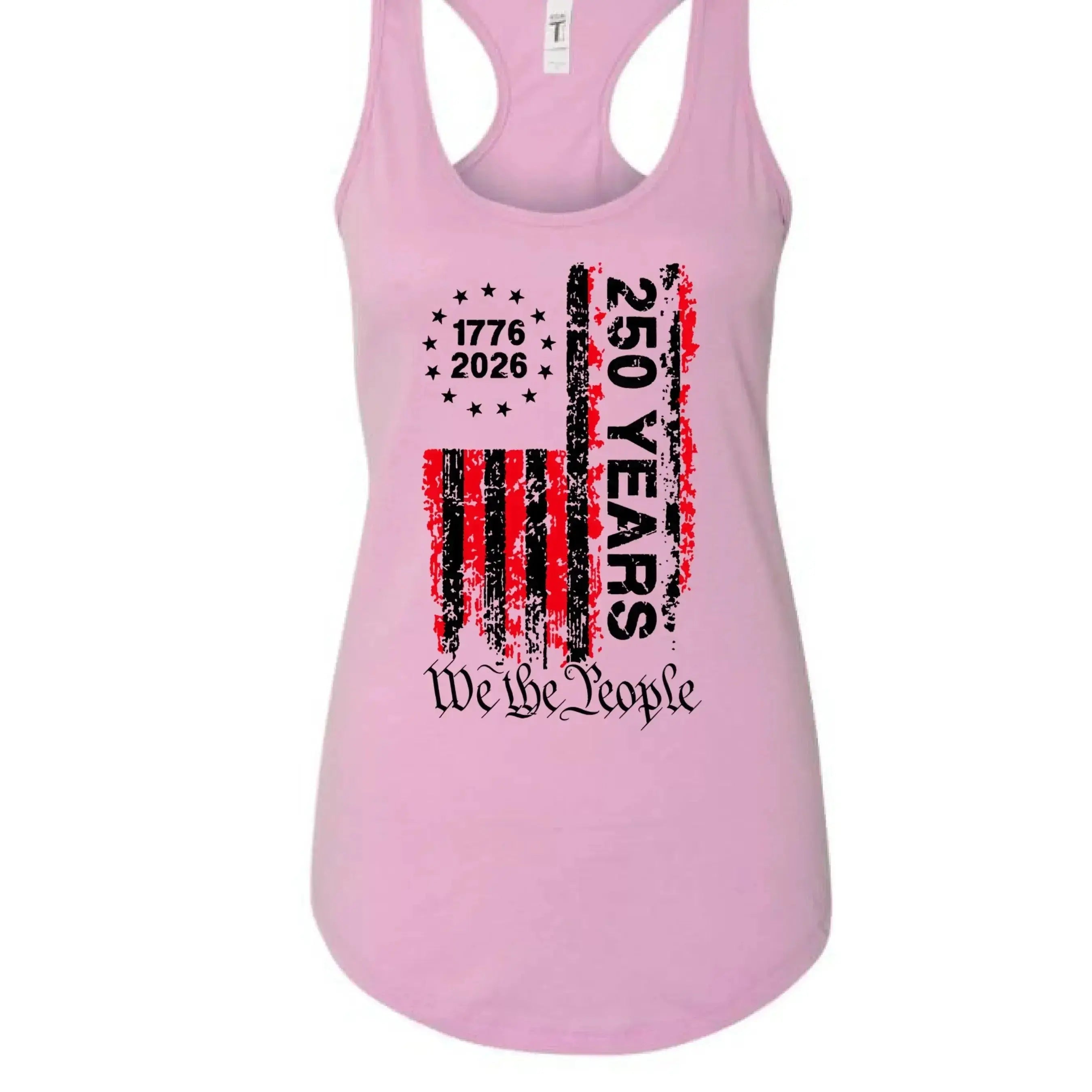 America 250 Years - 1776-2026 "We the People" Patriotic Racerback Tank Top - Faith Forged Designs