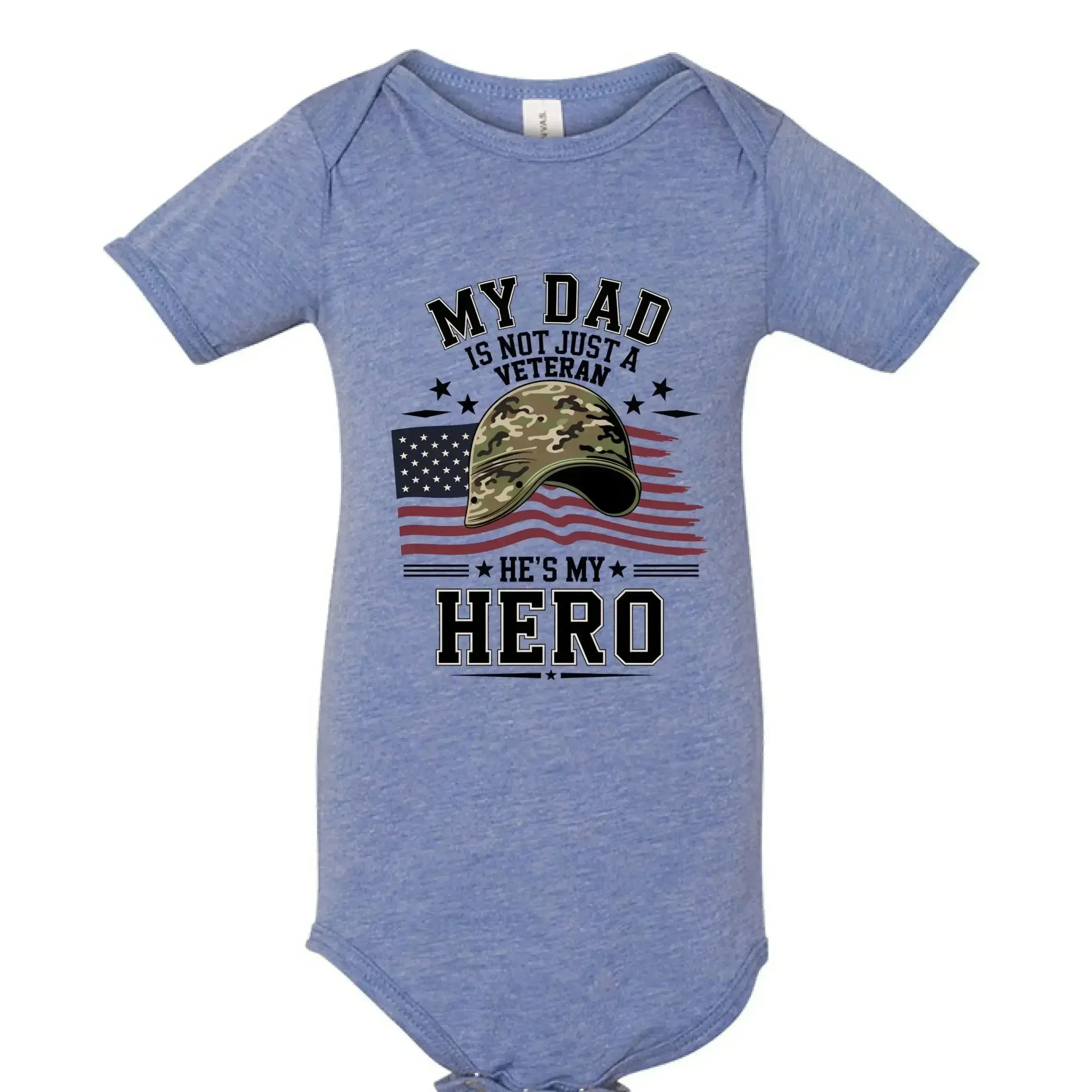 My Dad Is Not Just a Veteran - He’s My Hero Patriotic Baby Onesie - Faith Forged Designs