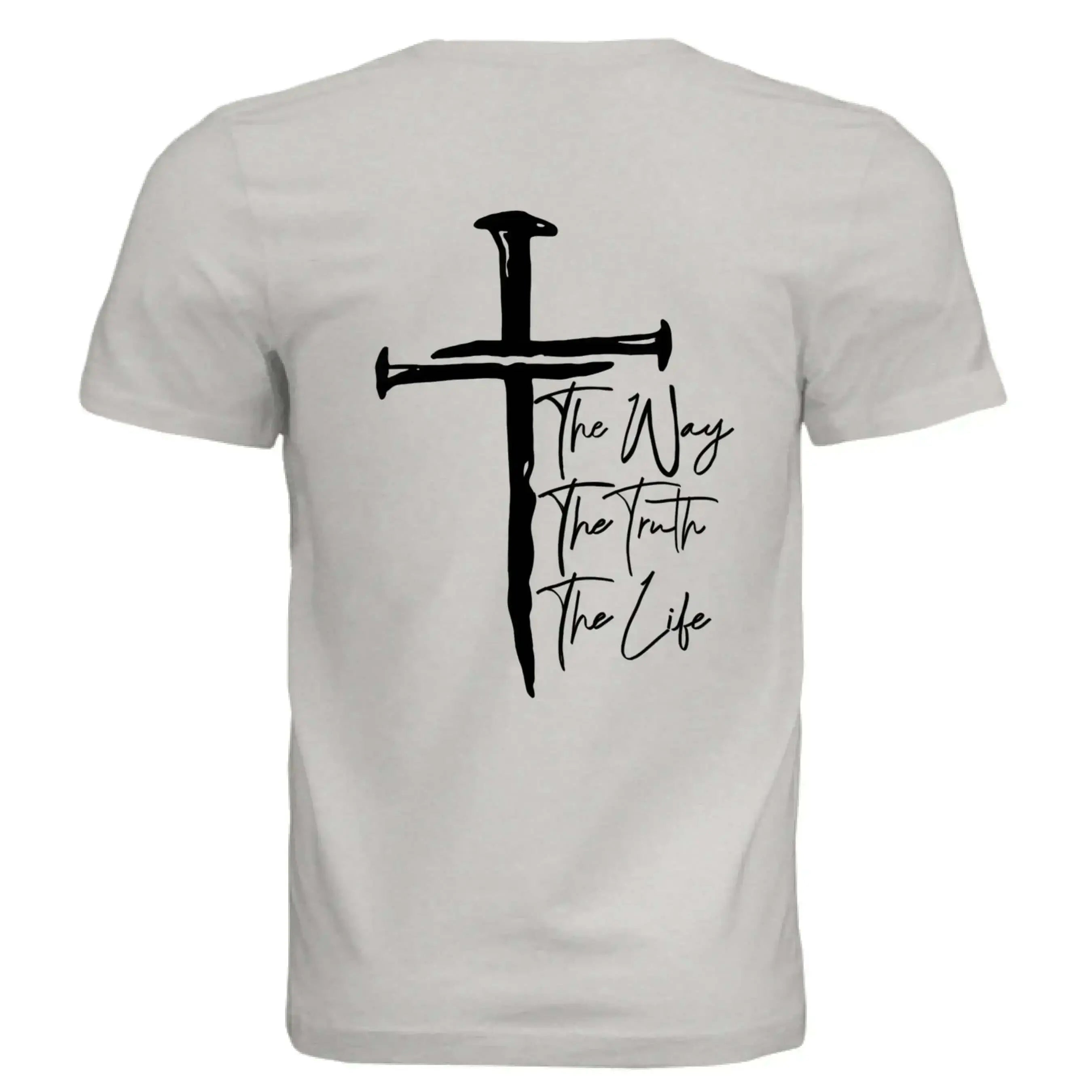Jesus The Way, The Truth, The Life - John 14:6 Nail Cross T-Shirt - Faith Forged Designs