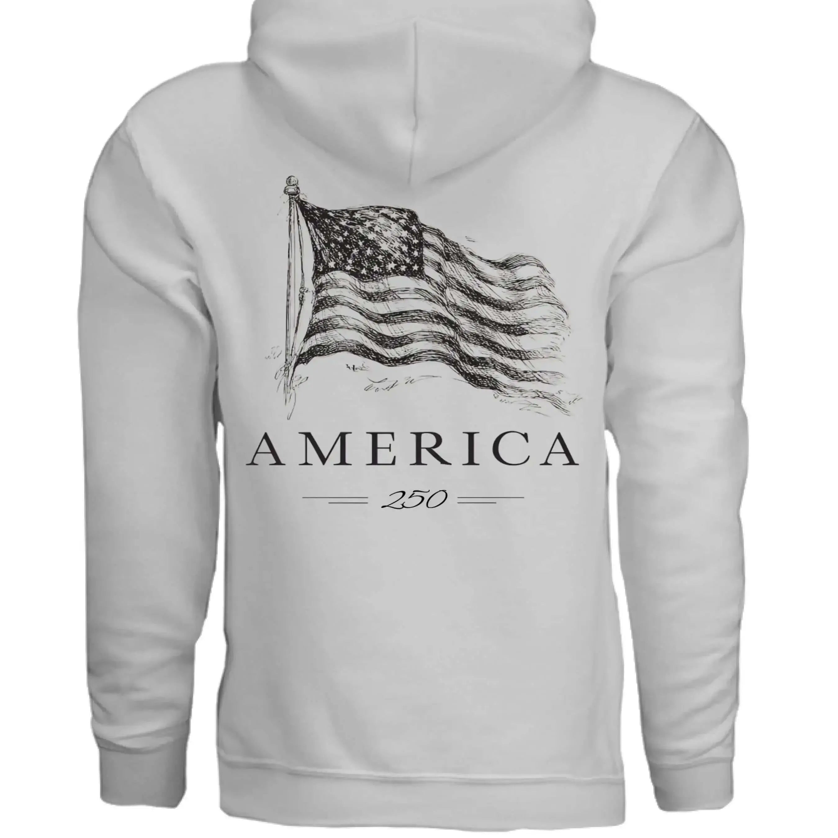 America 250 Years of Freedom - Distressed Flag Hoodie - Faith Forged Designs