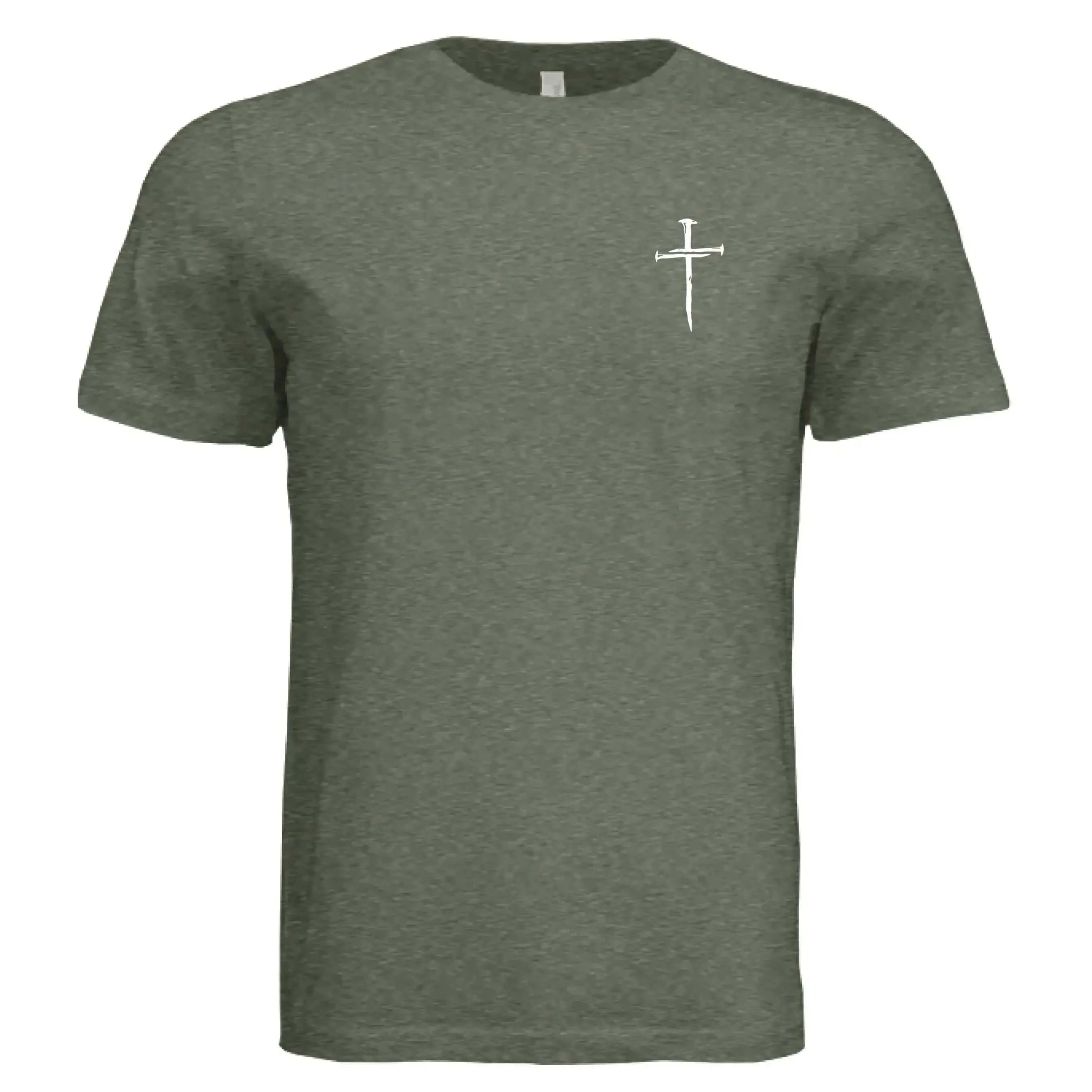 Blessed by God, Loved by Jesus, Led by the Spirit - Lion & Cross Back Print T-Shirt - Faith Forged Designs