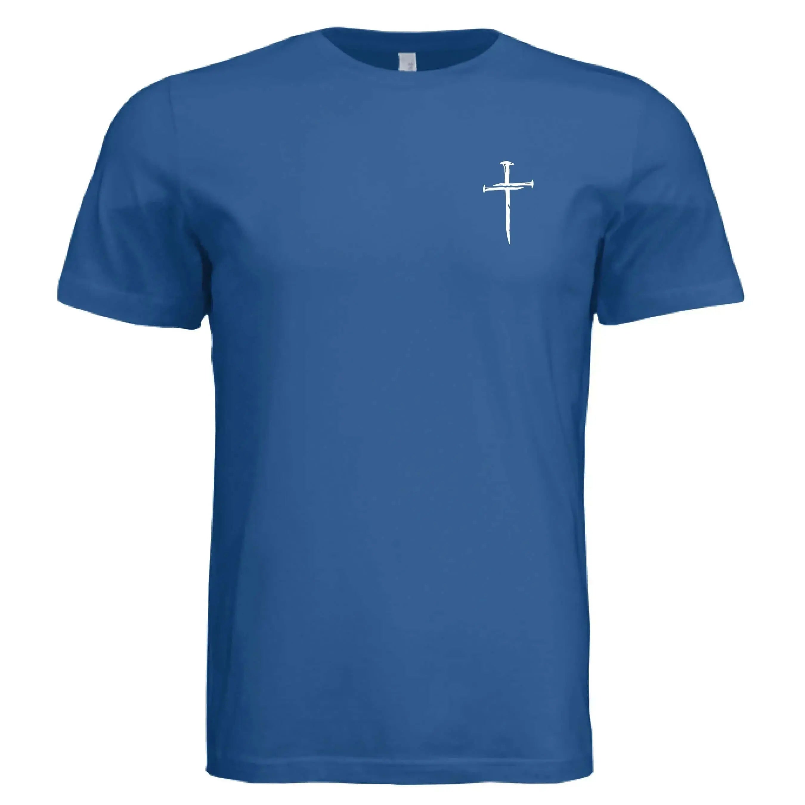 Blessed by God, Loved by Jesus, Led by the Spirit - Lion & Cross Back Print T-Shirt - Faith Forged Designs