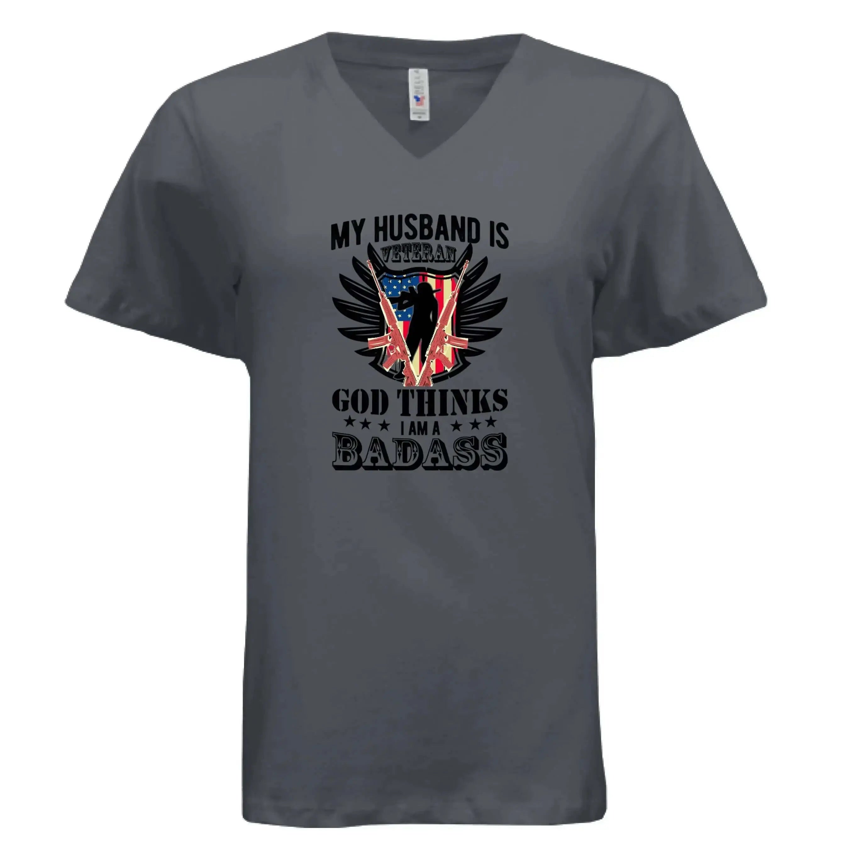 Proud Veteran Wife Badass T-Shirt - Faith Forged Designs