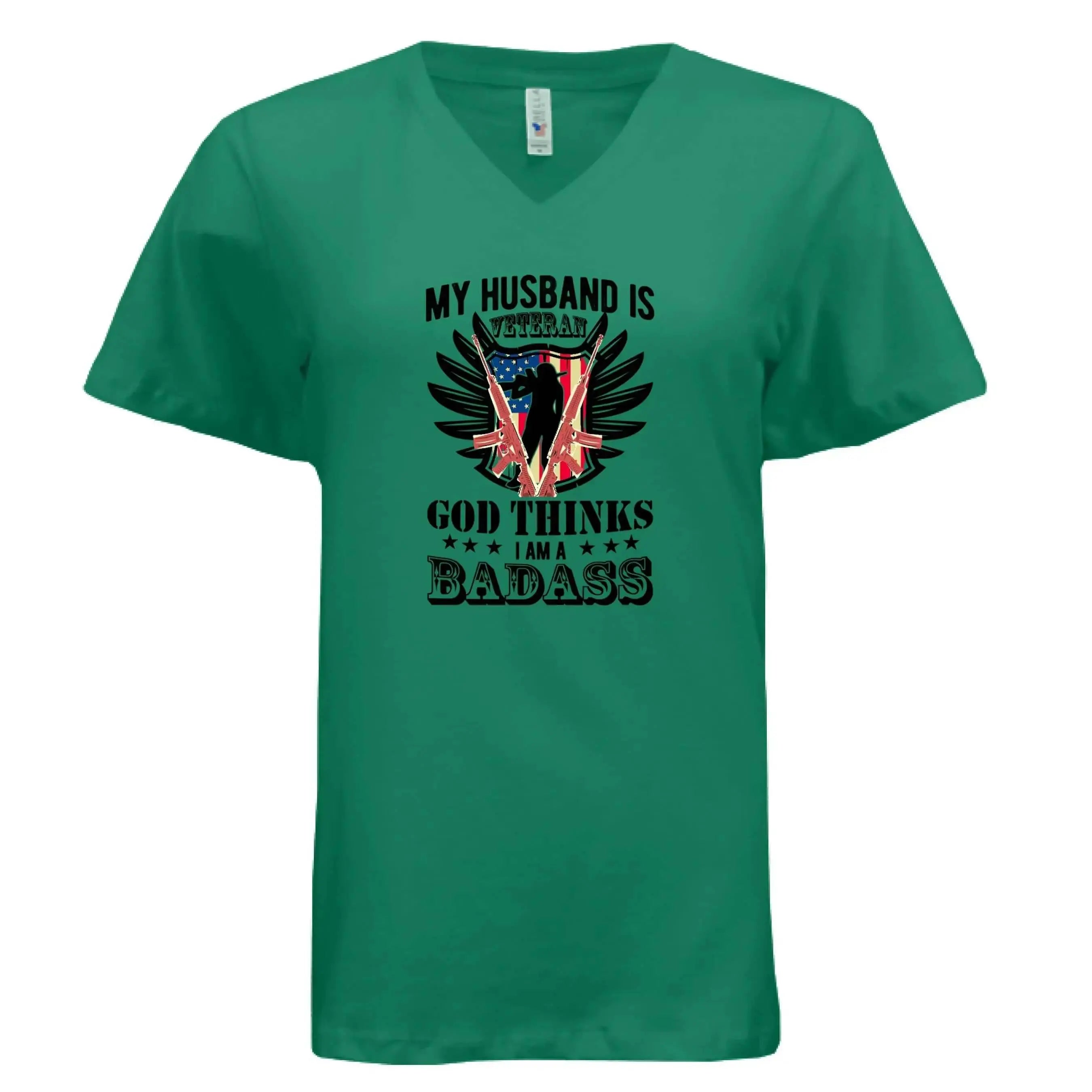 Proud Veteran Wife Badass T-Shirt - Faith Forged Designs