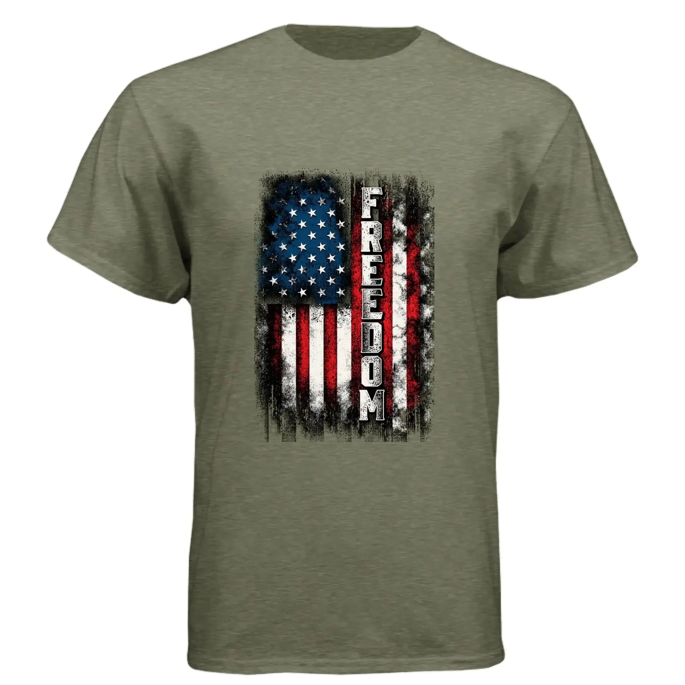 Freedom Distressed American Flag Patriotic T-Shirt - Faith Forged Designs