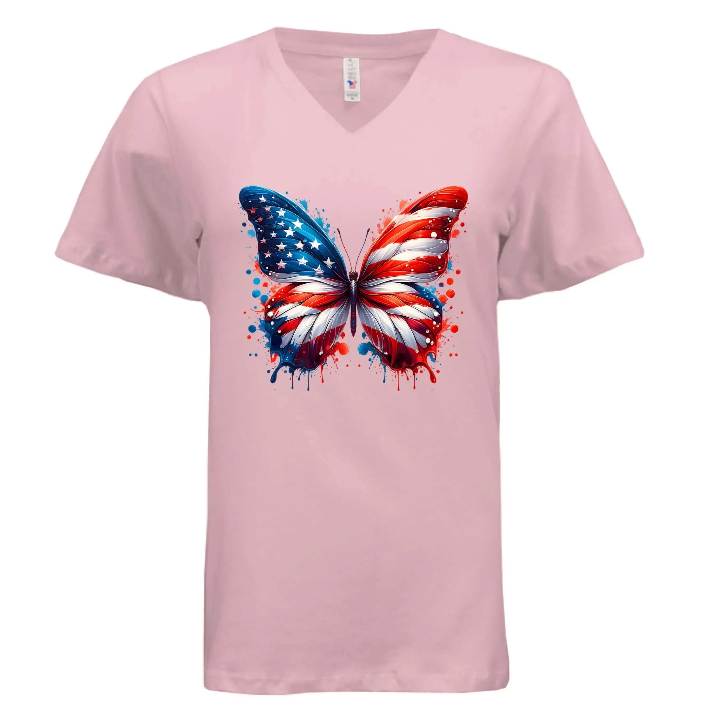 Patriotic American Flag Butterfly T-Shirt - Faith Forged Designs