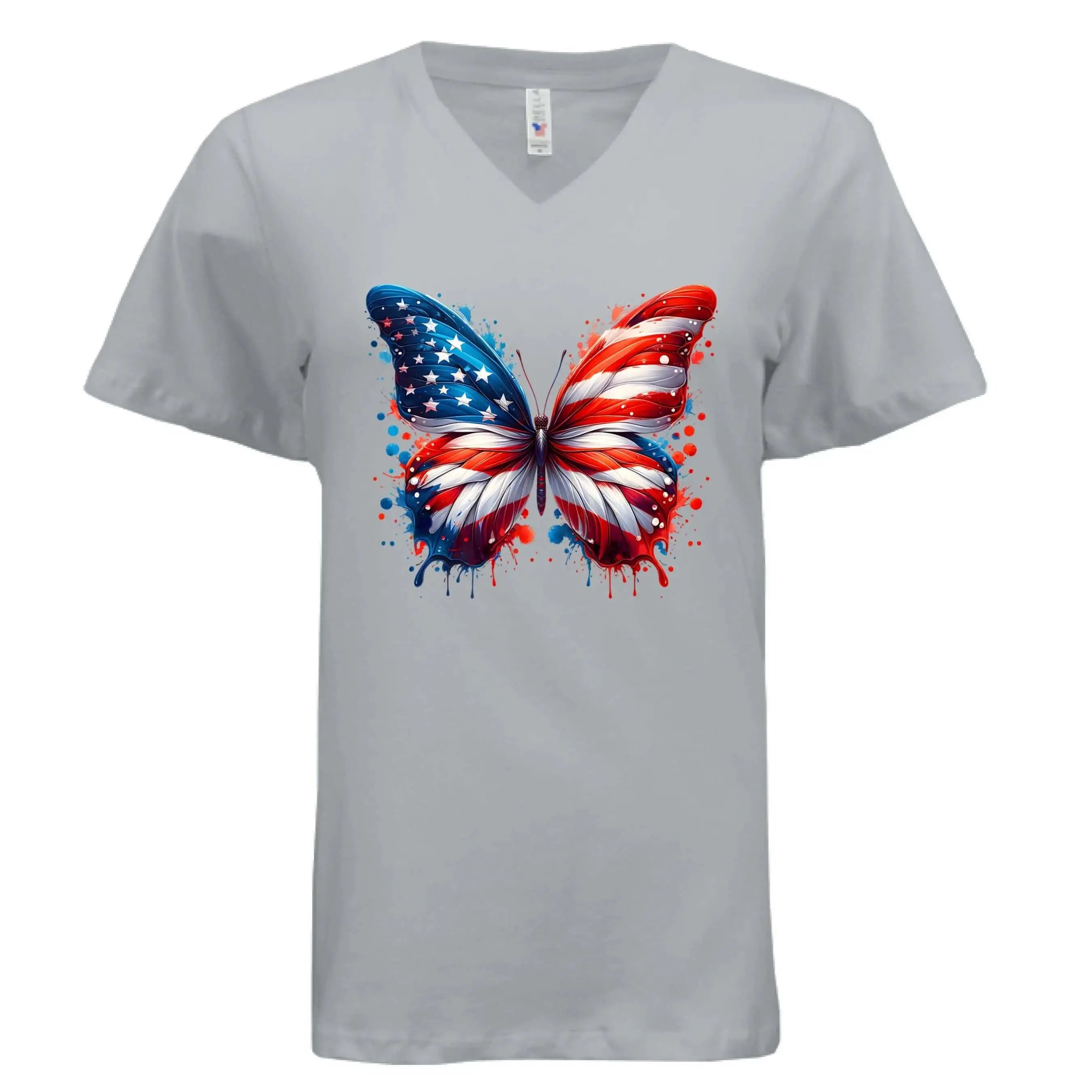 Patriotic American Flag Butterfly T-Shirt - Faith Forged Designs