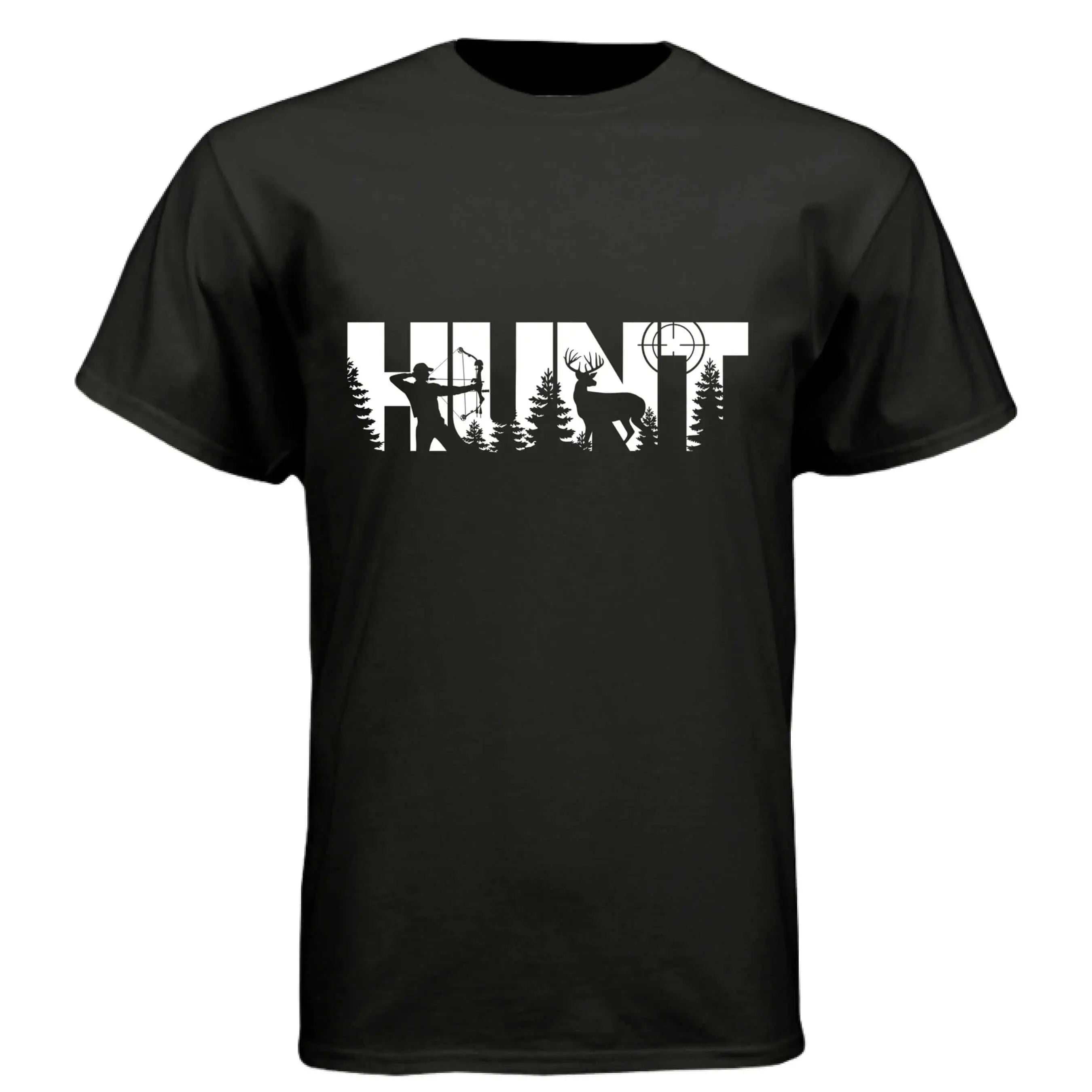 HUNT Bowhunter T-Shirt | Archery Deer Hunting Silhouette Tee - Faith Forged Designs