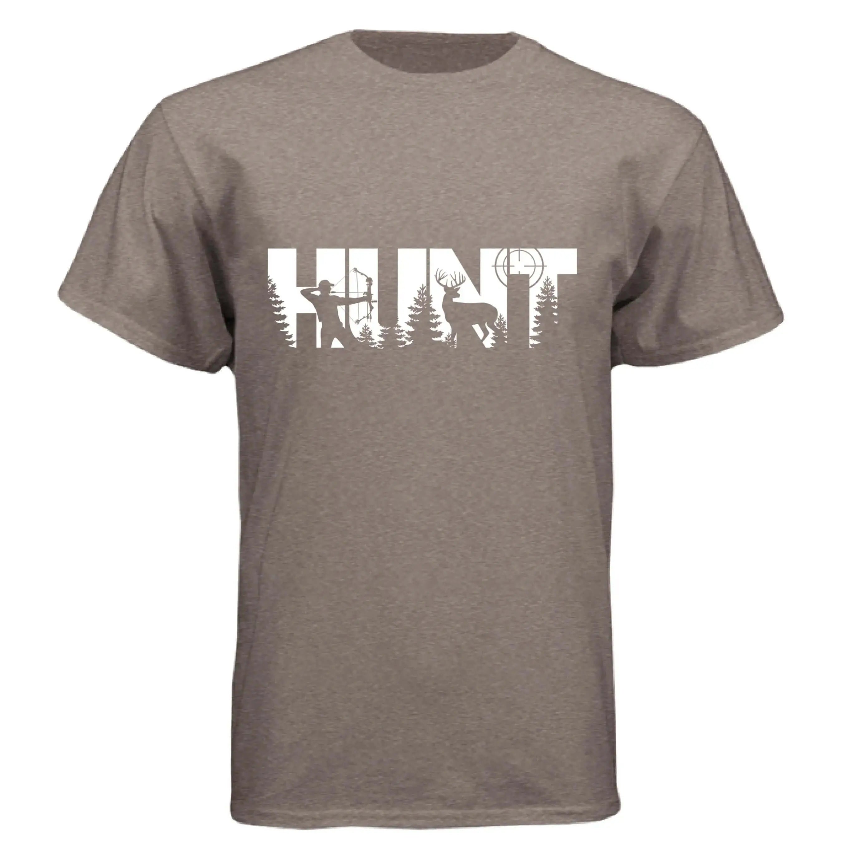 HUNT Bowhunter T-Shirt | Archery Deer Hunting Silhouette Tee - Faith Forged Designs