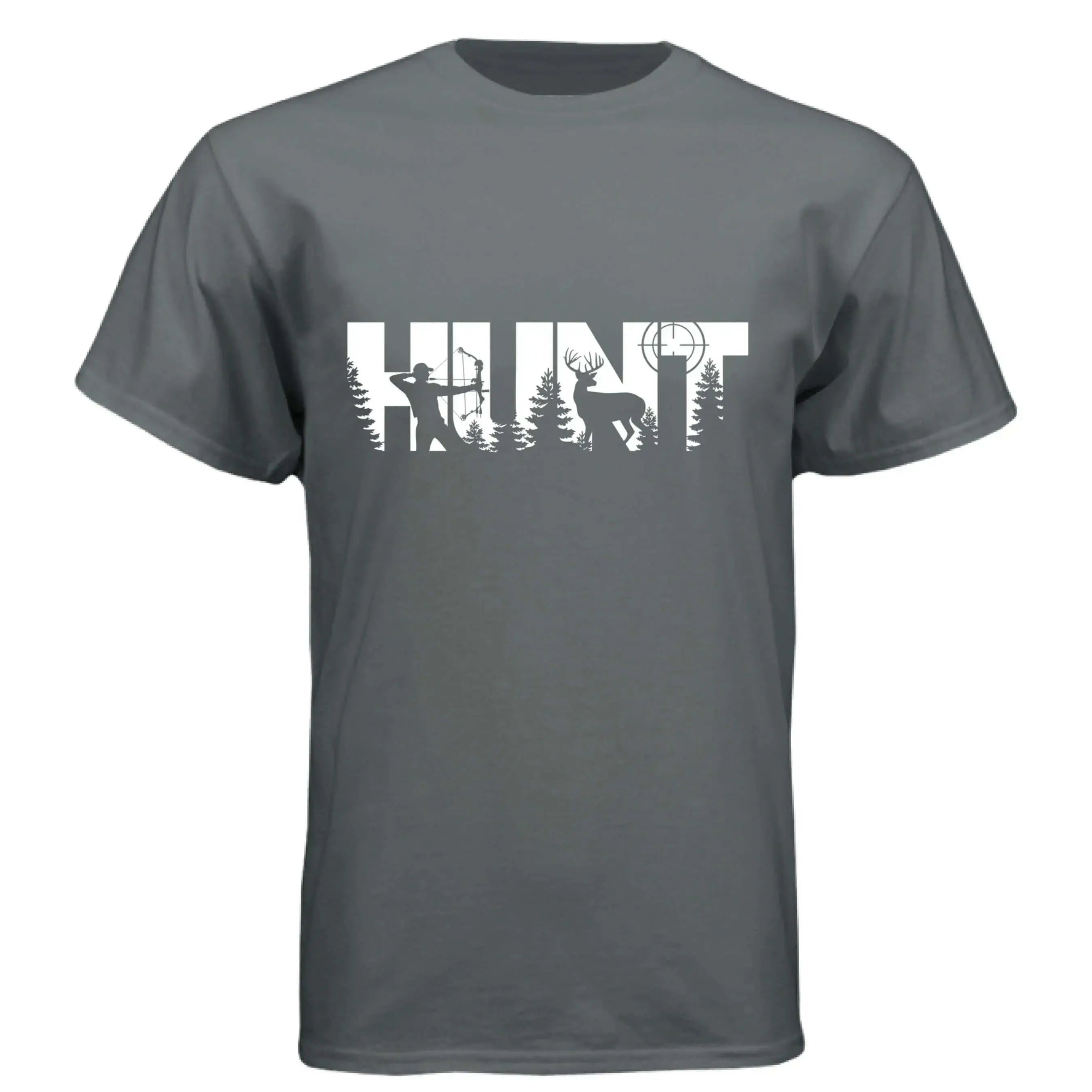 HUNT Bowhunter T-Shirt | Archery Deer Hunting Silhouette Tee - Faith Forged Designs