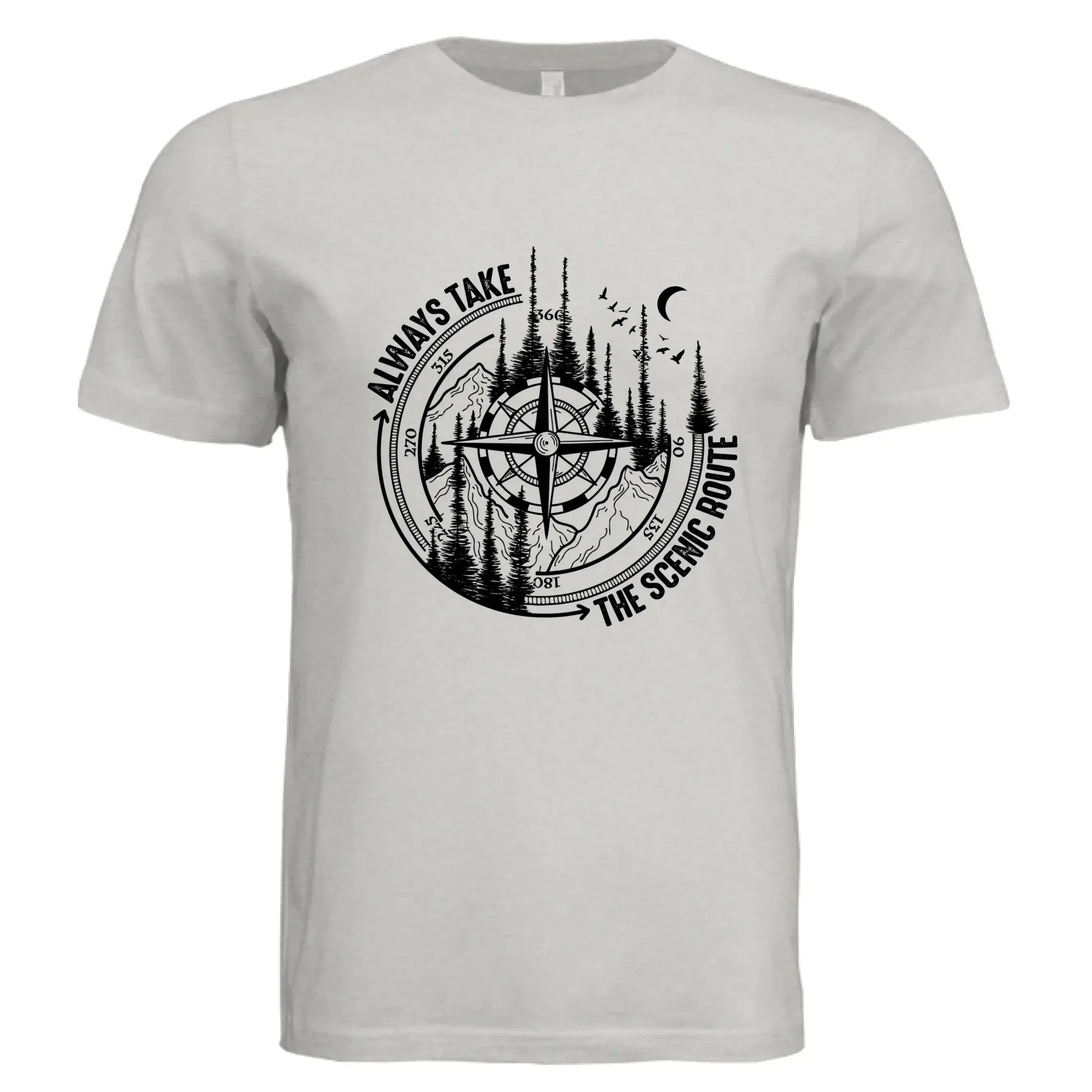 Always Take the Scenic Route Compass T-Shirt - Faith Forged Designs