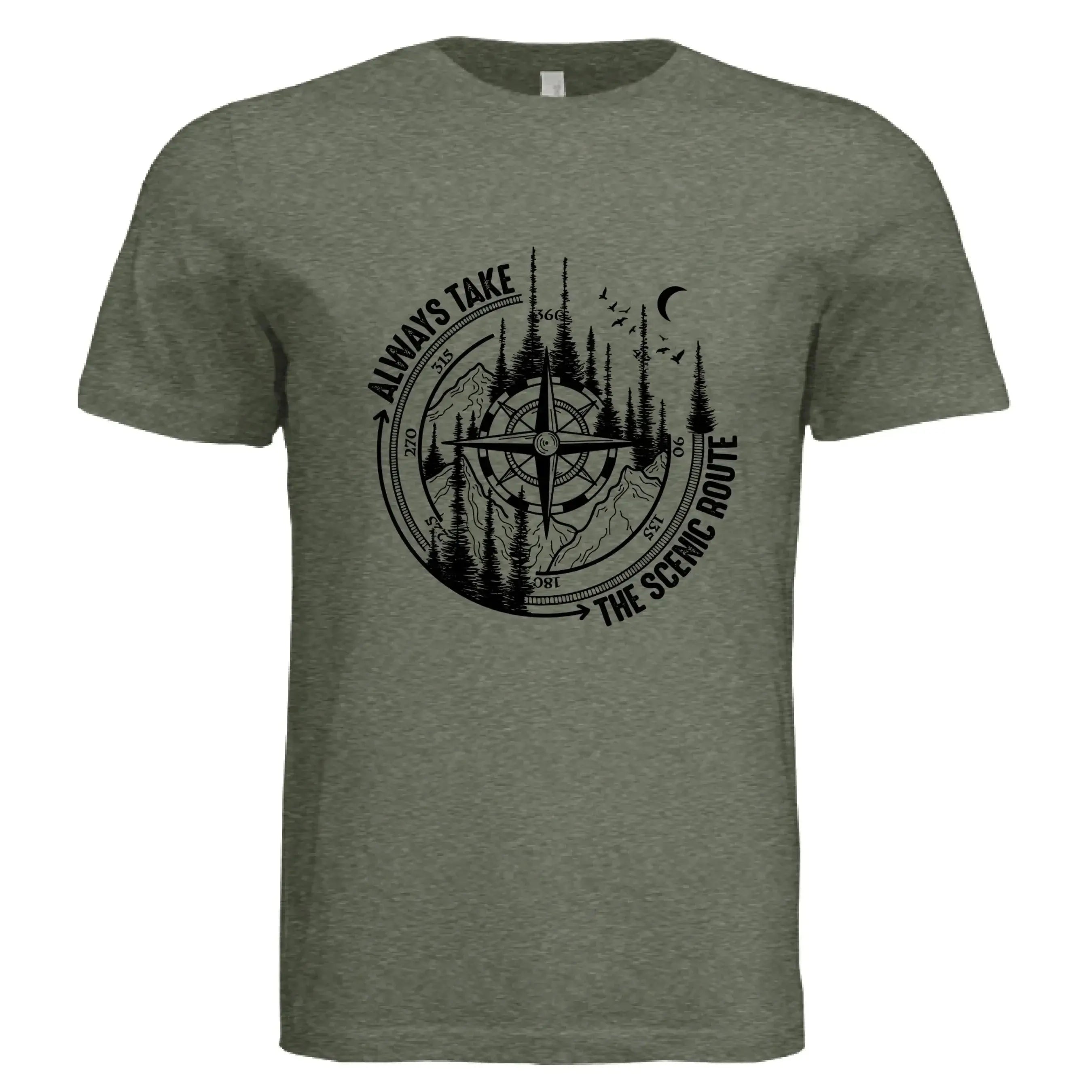 Always Take the Scenic Route Compass T-Shirt - Faith Forged Designs