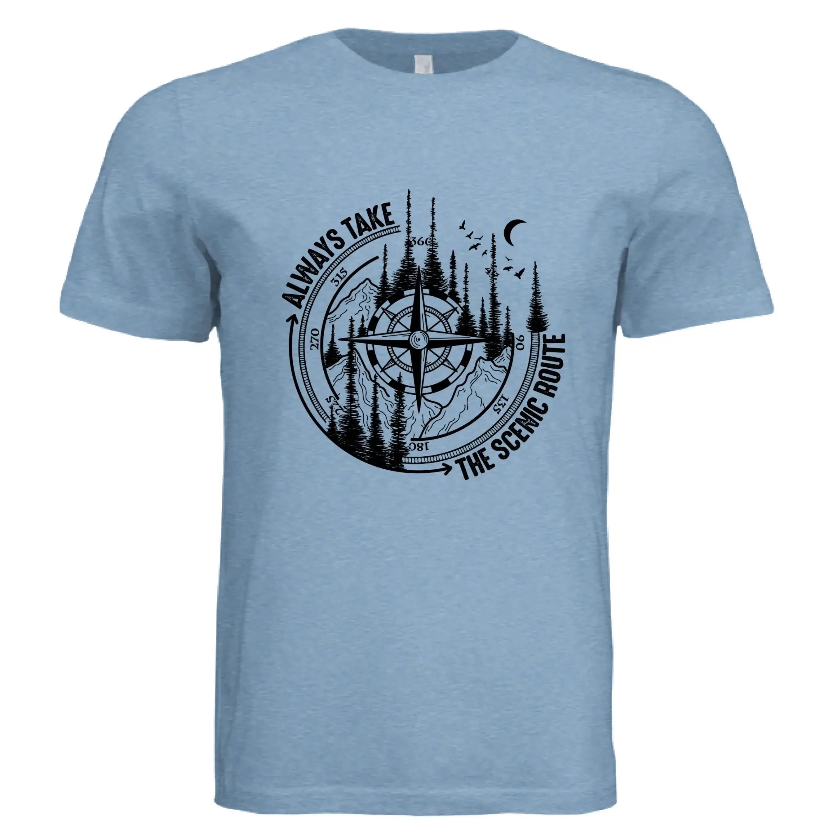 Always Take the Scenic Route Compass T-Shirt - Faith Forged Designs