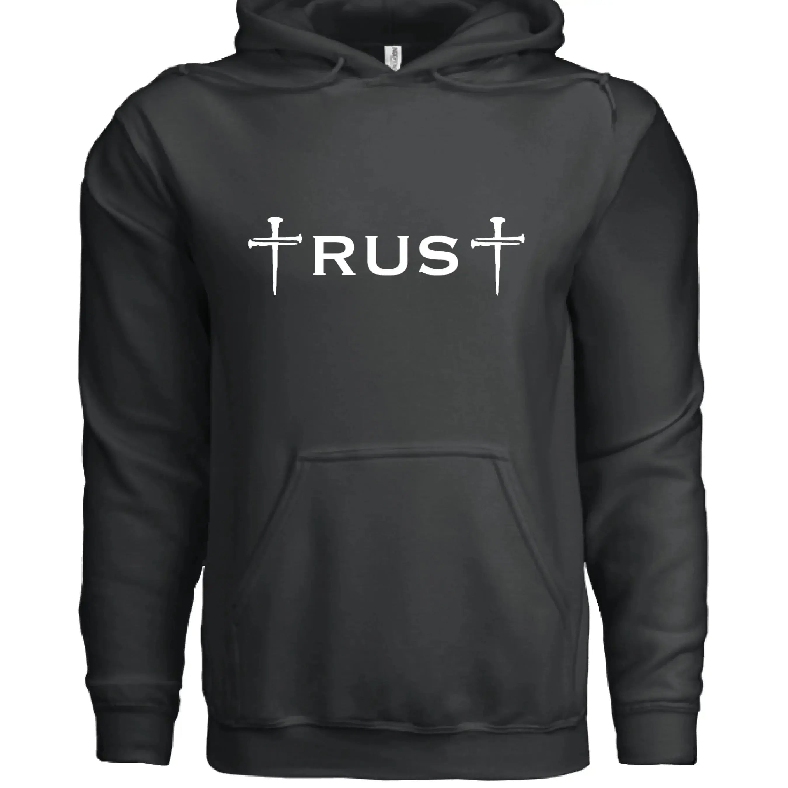 Trust God 3 Nail Cross Hoodie - Faith Forged Designs