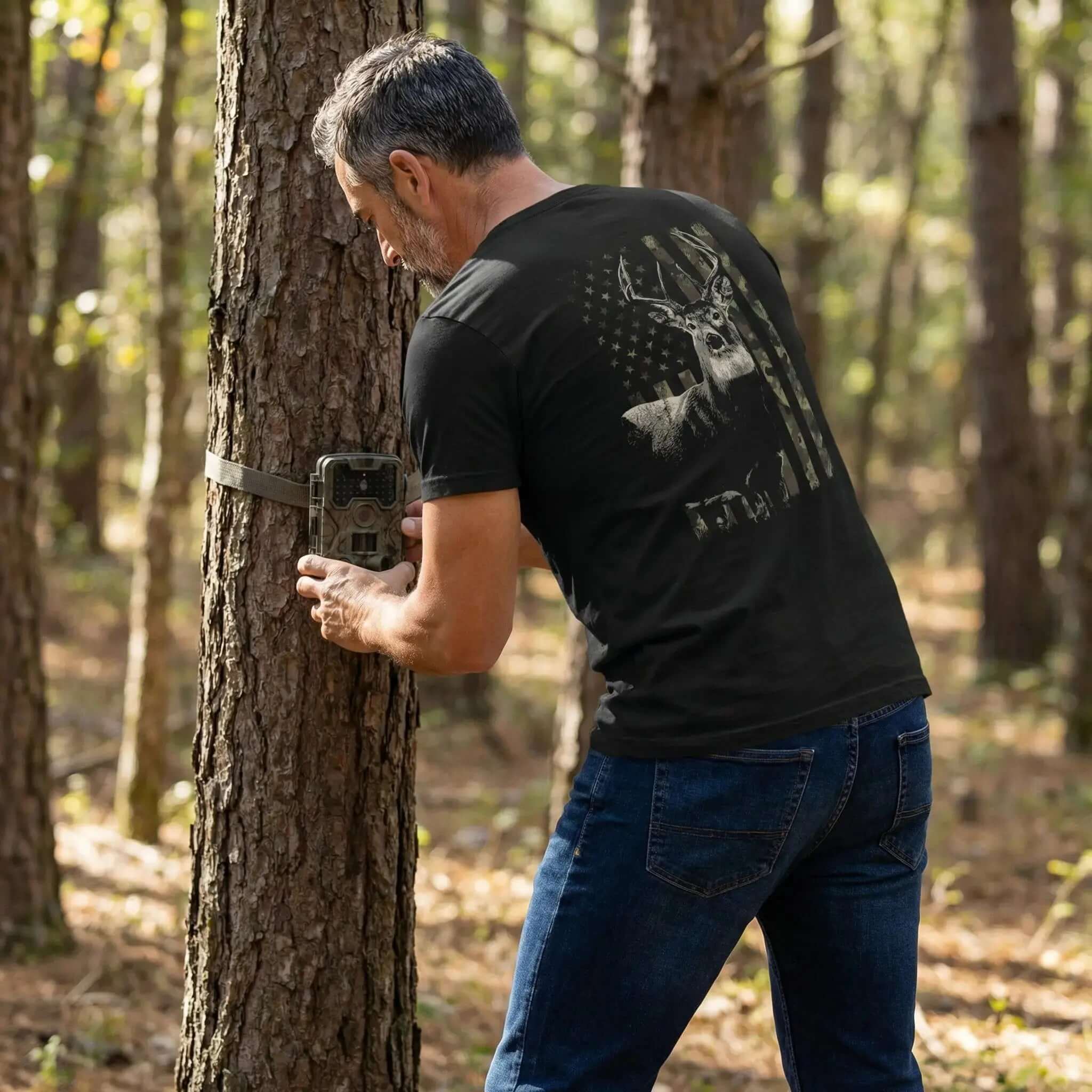 Patriotic Whitetail Buck Deer Hunting - Faith Forged Designs