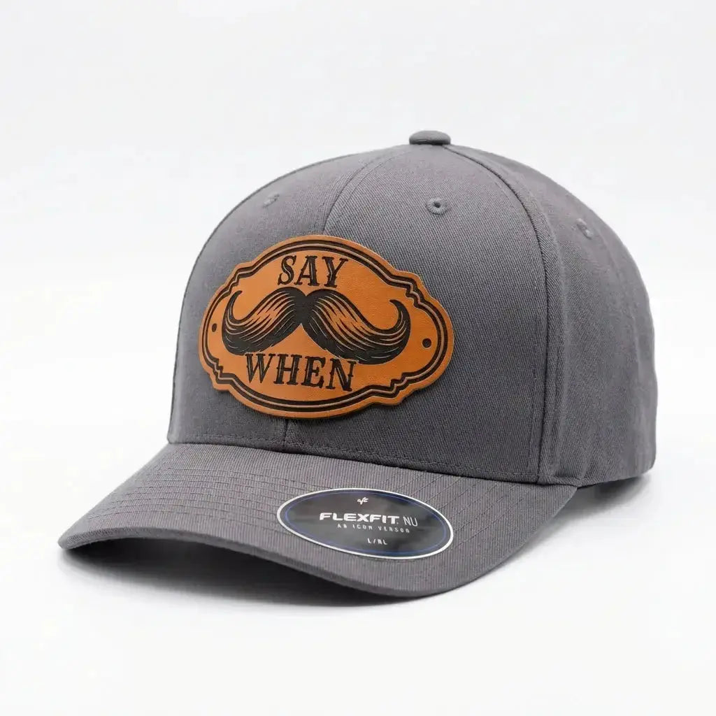 Say When Doc Holliday Mustache Patch Flexfit Hat - Faith Forged Designs