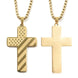 Stainless Steel Christian Cross Pendant with USA Flag Design - Faith Forged Designs