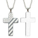 Stainless Steel Christian Cross Pendant with USA Flag Design - Faith Forged Designs