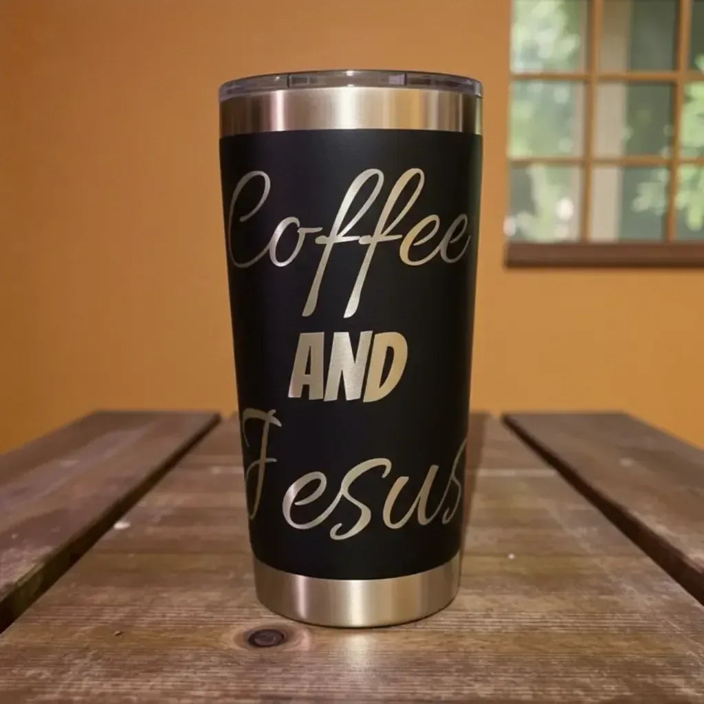 Coffee and Jesus Tumbler 20oz – Faith-Fueled Sips ☕✝️ - Faith Forged Designs