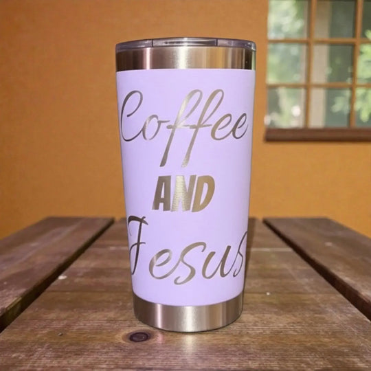 Coffee and Jesus Tumbler 20oz – Faith-Fueled Sips ☕✝️ - Faith Forged Designs