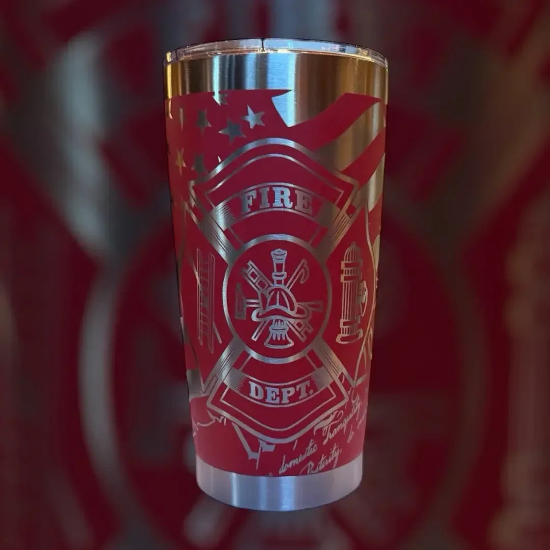 Firefighter Maltese Cross Tumbler 20oz - Faith Forged Designs