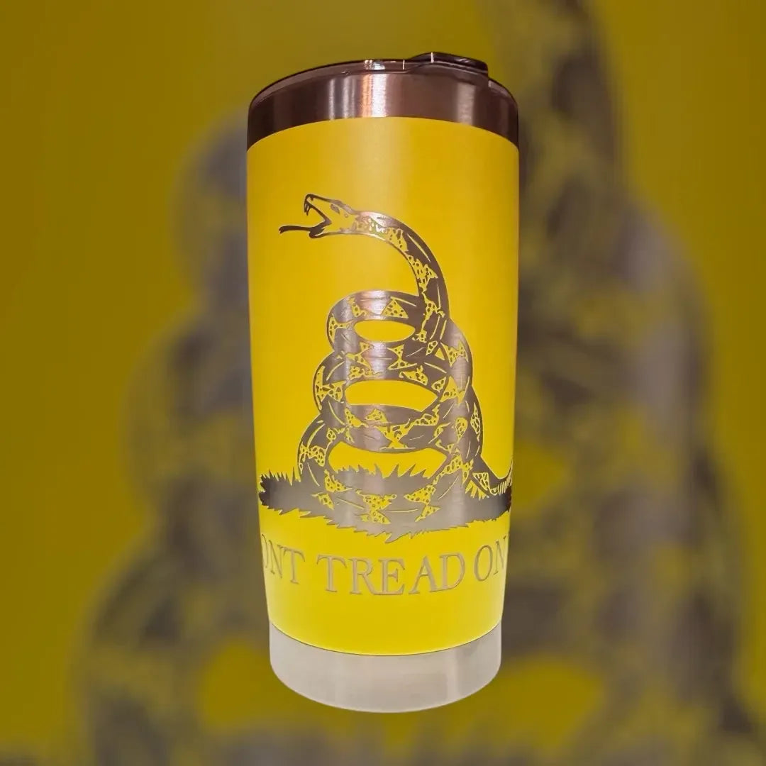 Don't Tread on Me Gadsden Flag Tumbler 20oz - Faith Forged Designs
