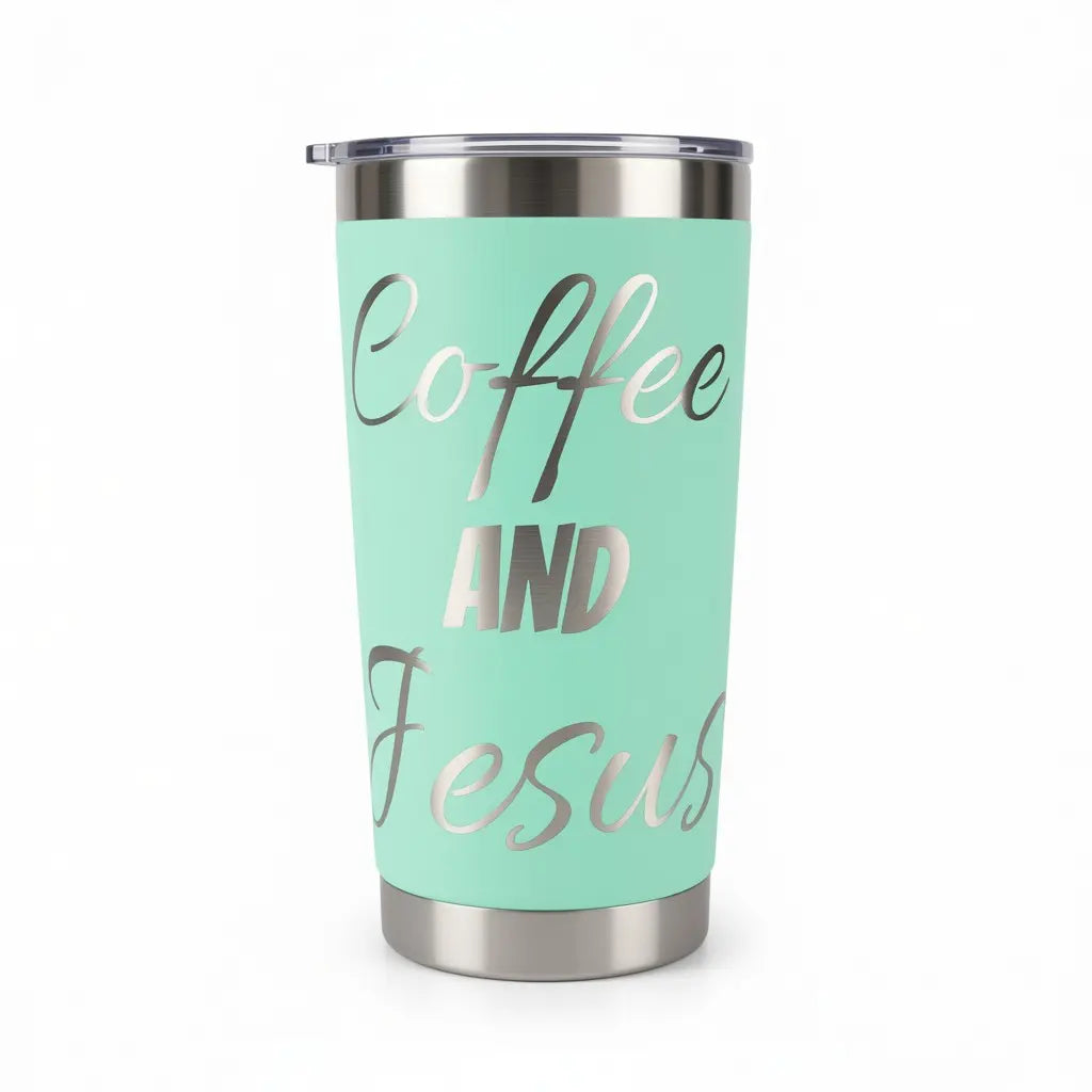 Coffee and Jesus Tumbler 20oz – Faith-Fueled Sips ☕✝️ Faith Forged Designs