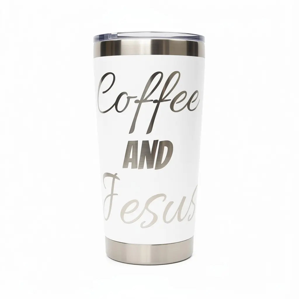 Coffee and Jesus Tumbler 20oz – Faith-Fueled Sips ☕✝️ Faith Forged Designs