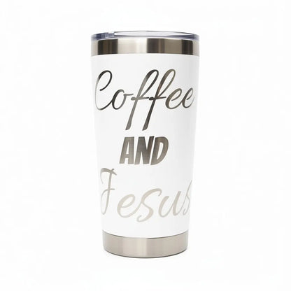 Coffee and Jesus Tumbler 20oz – Faith-Fueled Sips ☕✝️ Faith Forged Designs