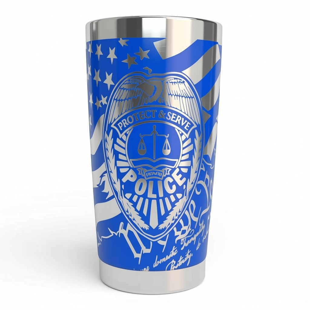 Patriotic Law Enforcement Tumbler 20oz Faith Forged Designs