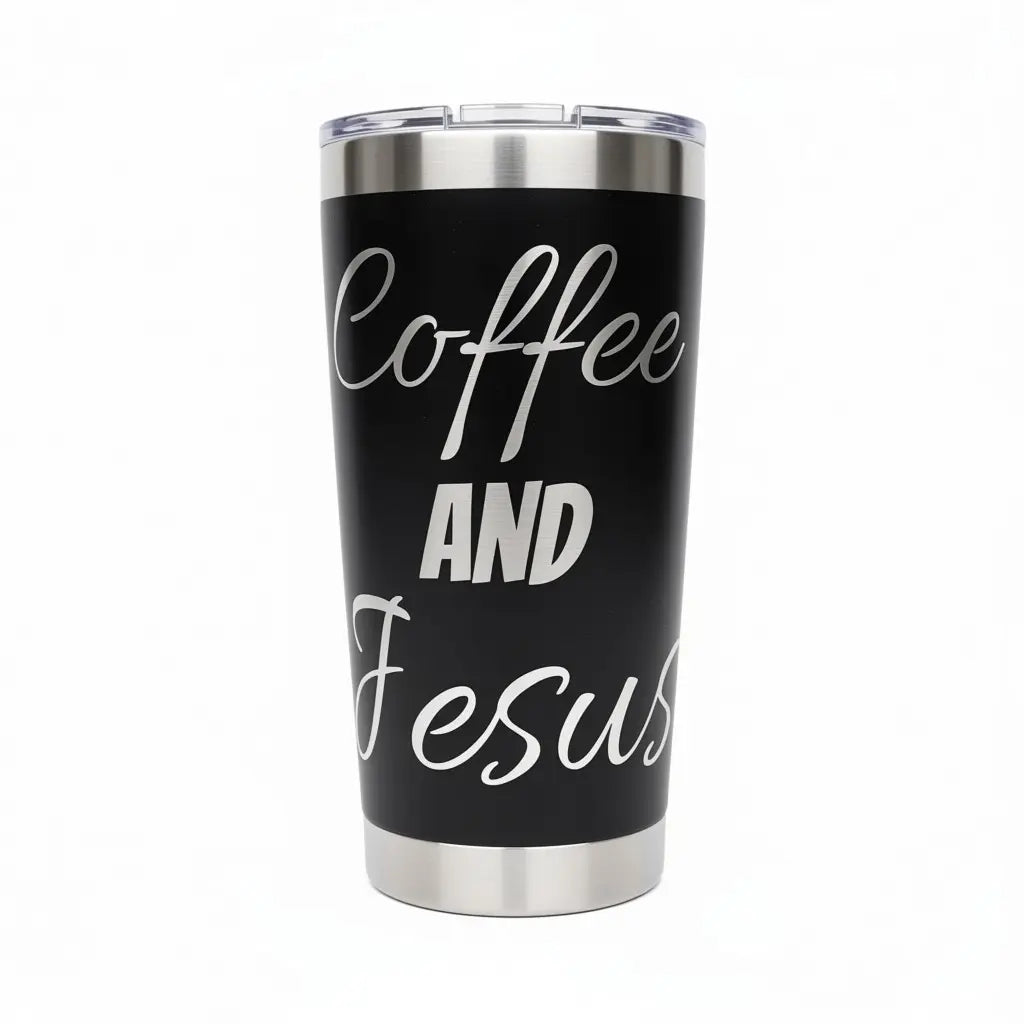 Coffee and Jesus Tumbler 20oz – Faith-Fueled Sips ☕✝️ Faith Forged Designs