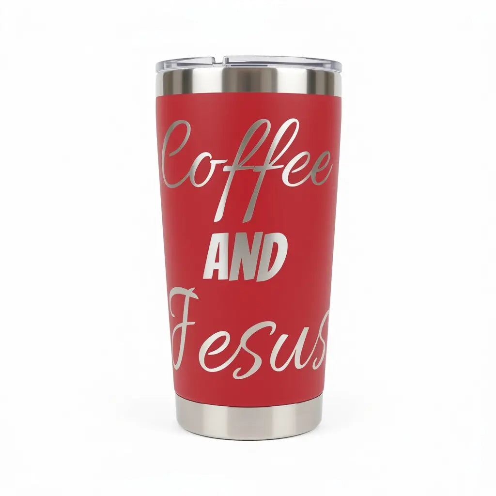 Coffee and Jesus Tumbler 20oz – Faith-Fueled Sips ☕✝️ Faith Forged Designs