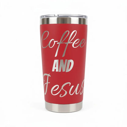 Coffee and Jesus Tumbler 20oz – Faith-Fueled Sips ☕✝️ Faith Forged Designs