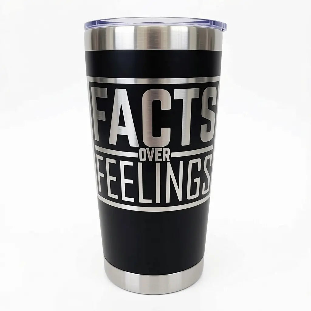 Facts Over Feelings Stainless Steel Tumbler 20oz Faith Forged Designs