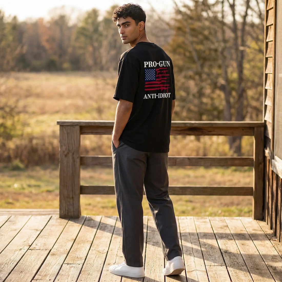 Pro Gun Anti Idiot Patriotic T-Shirt