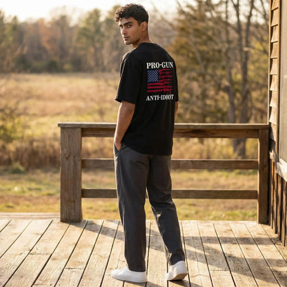 Pro Gun Anti Idiot Patriotic T-Shirt