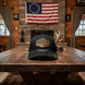 Merica 1776 Black Flexfit - Laser Engraved Leather Patch - Faith Forged Designs