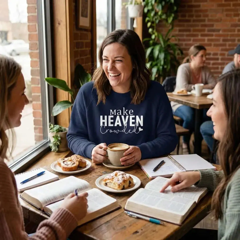 Make Heaven Crowded Cropped Sweatshirt - Faith Forged Designs