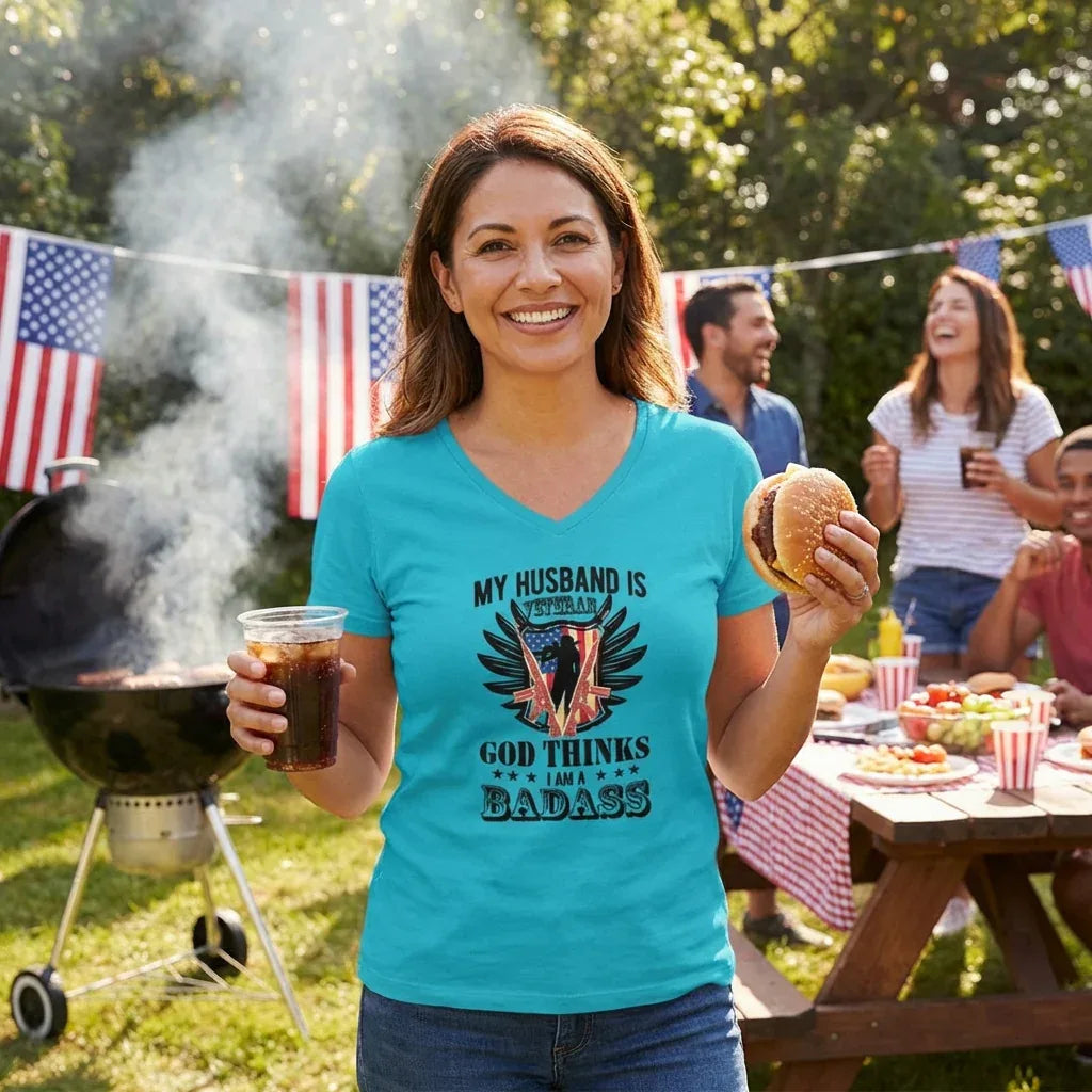 Proud Veteran Wife Badass T-Shirt - Faith Forged Designs