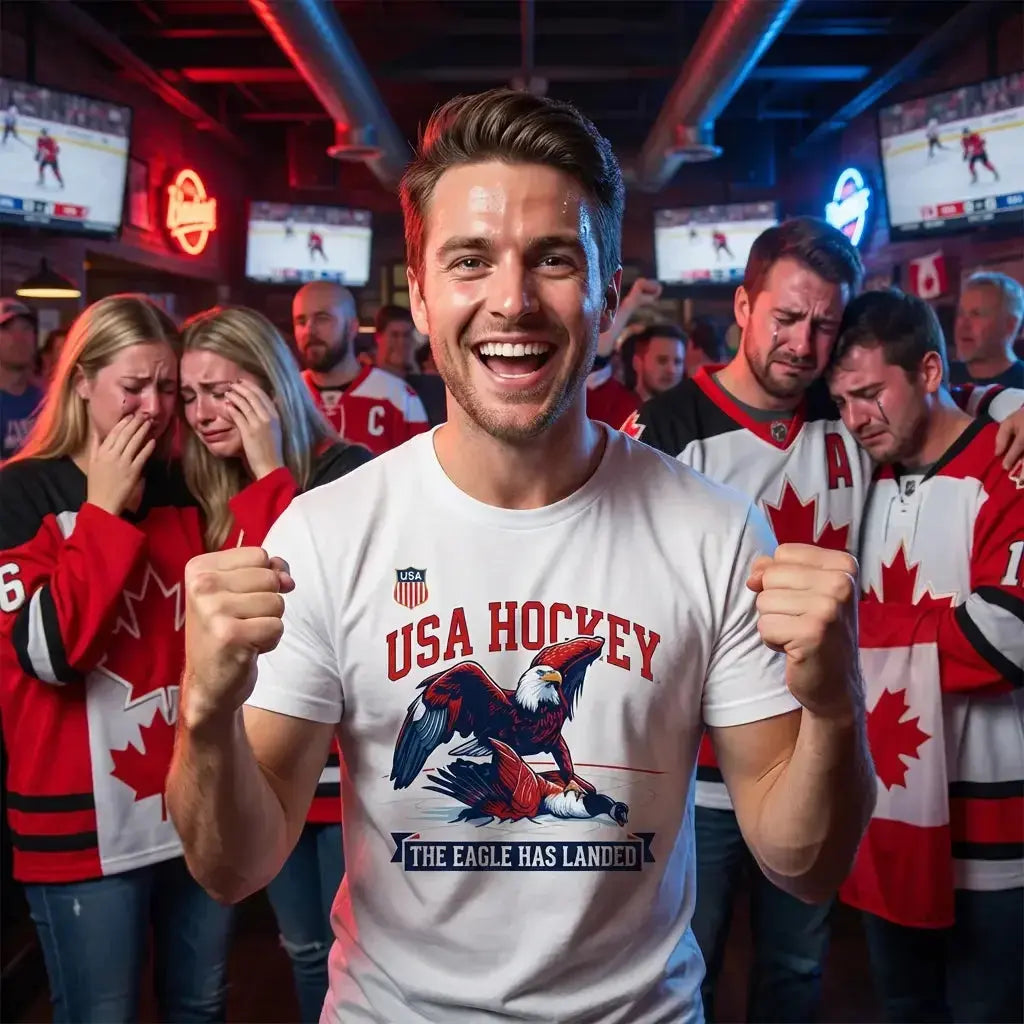 USA Hockey "The Eagle Has Landed" 2026 Olympic Gold Medal T-Shirt - Faith Forged Designs