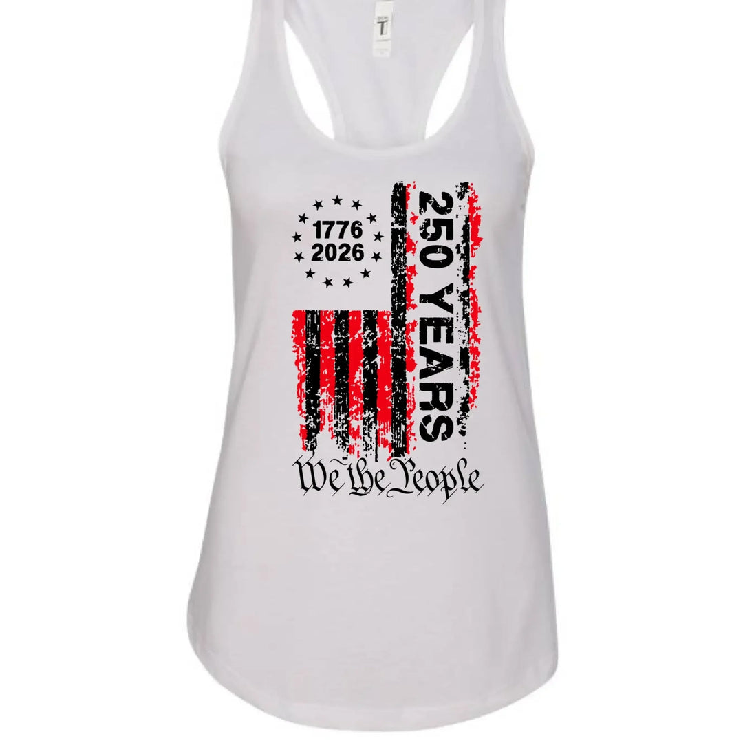 America 250 Years - 1776-2026 "We the People" Patriotic Racerback Tank Top - Faith Forged Designs