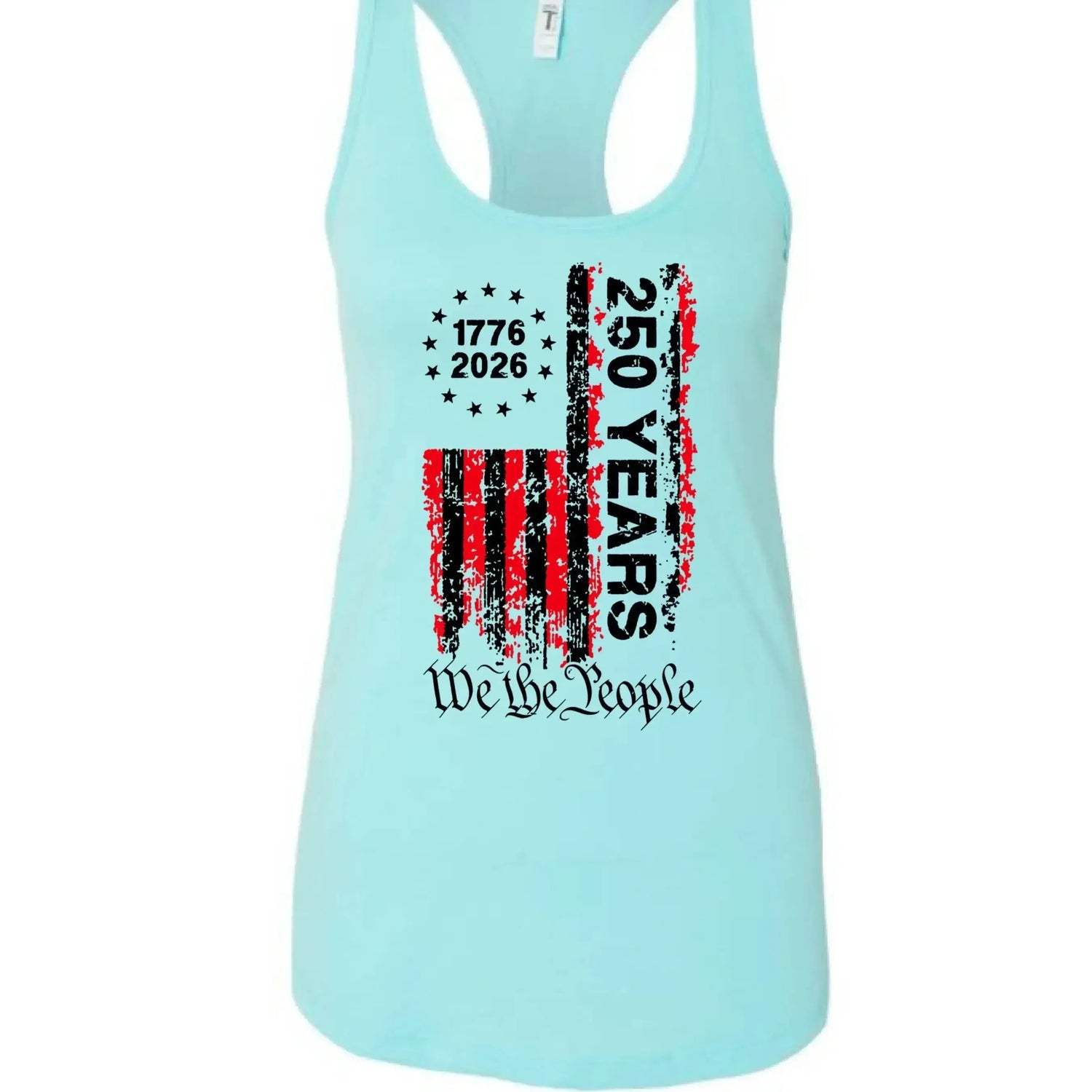 America 250 Years - 1776-2026 "We the People" Patriotic Racerback Tank Top - Faith Forged Designs