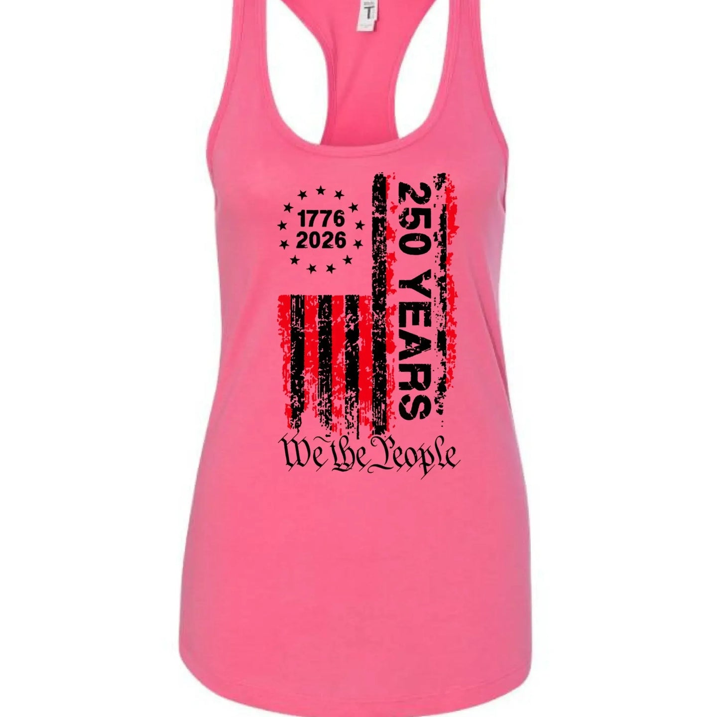 America 250 Years - 1776-2026 "We the People" Patriotic Racerback Tank Top - Faith Forged Designs