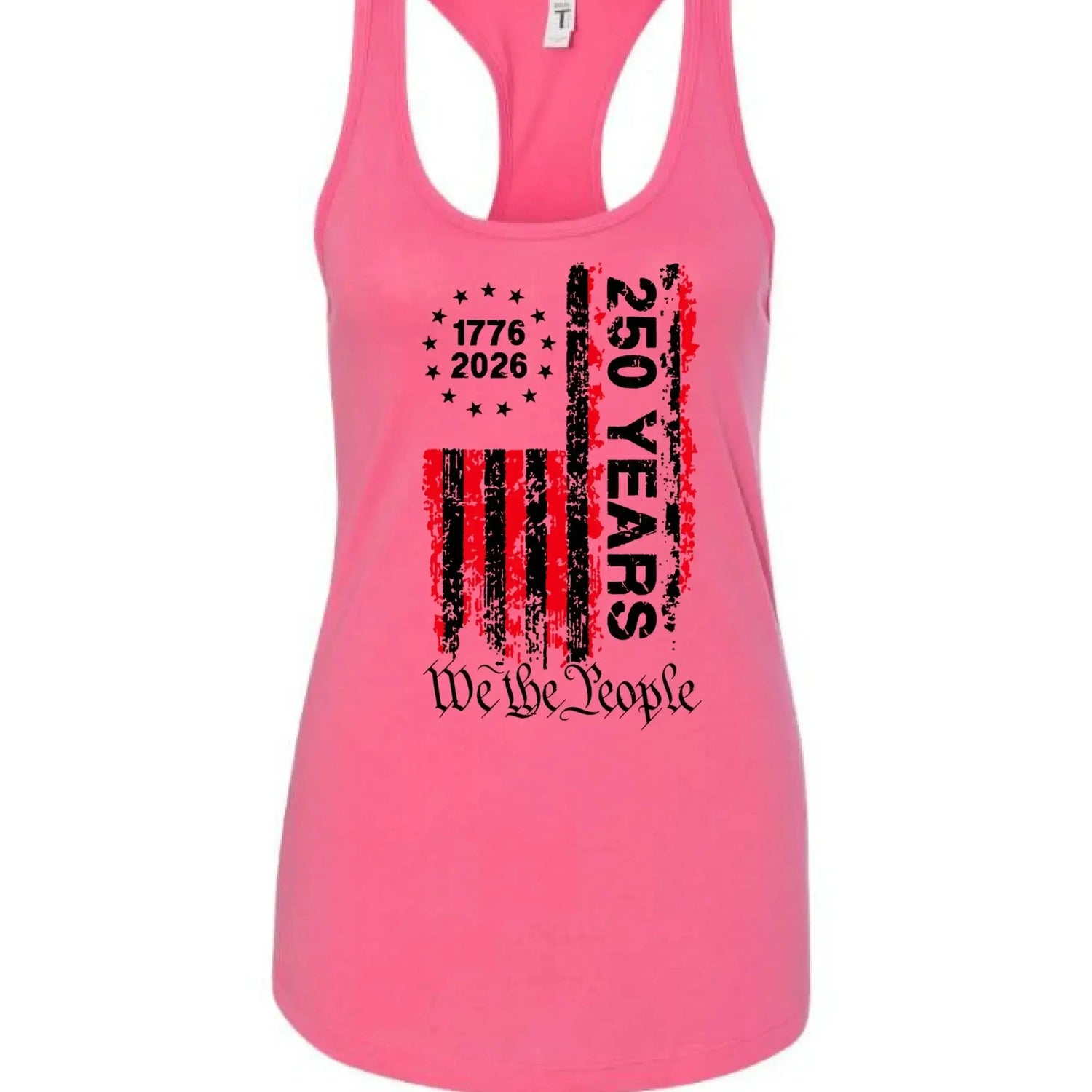 America 250 Years - 1776-2026 "We the People" Patriotic Racerback Tank Top - Faith Forged Designs