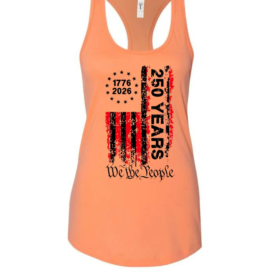 America 250 Years - 1776-2026 "We the People" Patriotic Racerback Tank Top - Faith Forged Designs