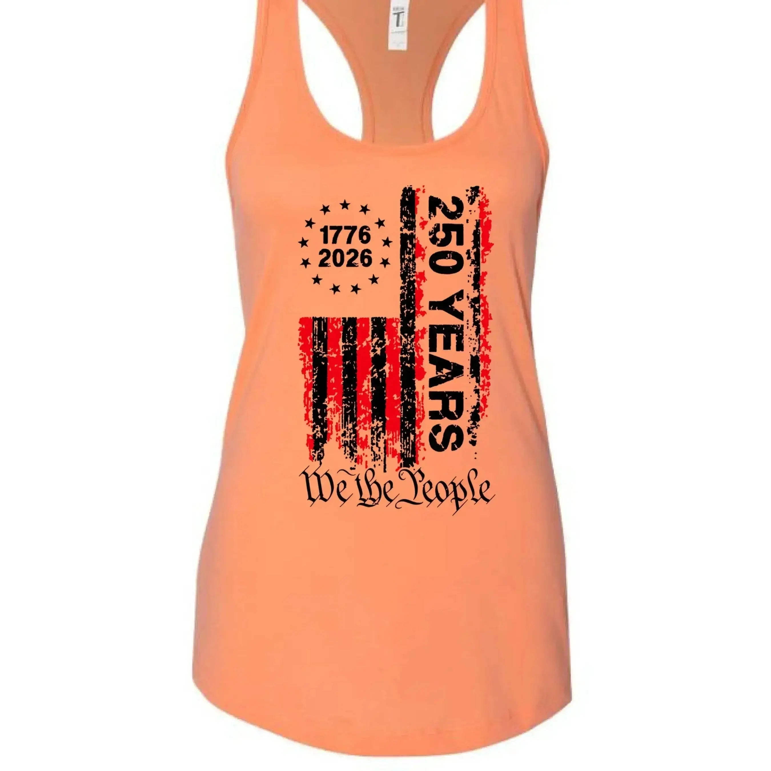 America 250 Years - 1776-2026 "We the People" Patriotic Racerback Tank Top - Faith Forged Designs
