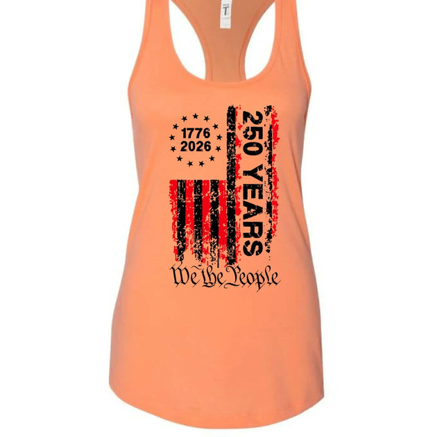 America 250 Years - 1776-2026 "We the People" Patriotic Racerback Tank Top - Faith Forged Designs