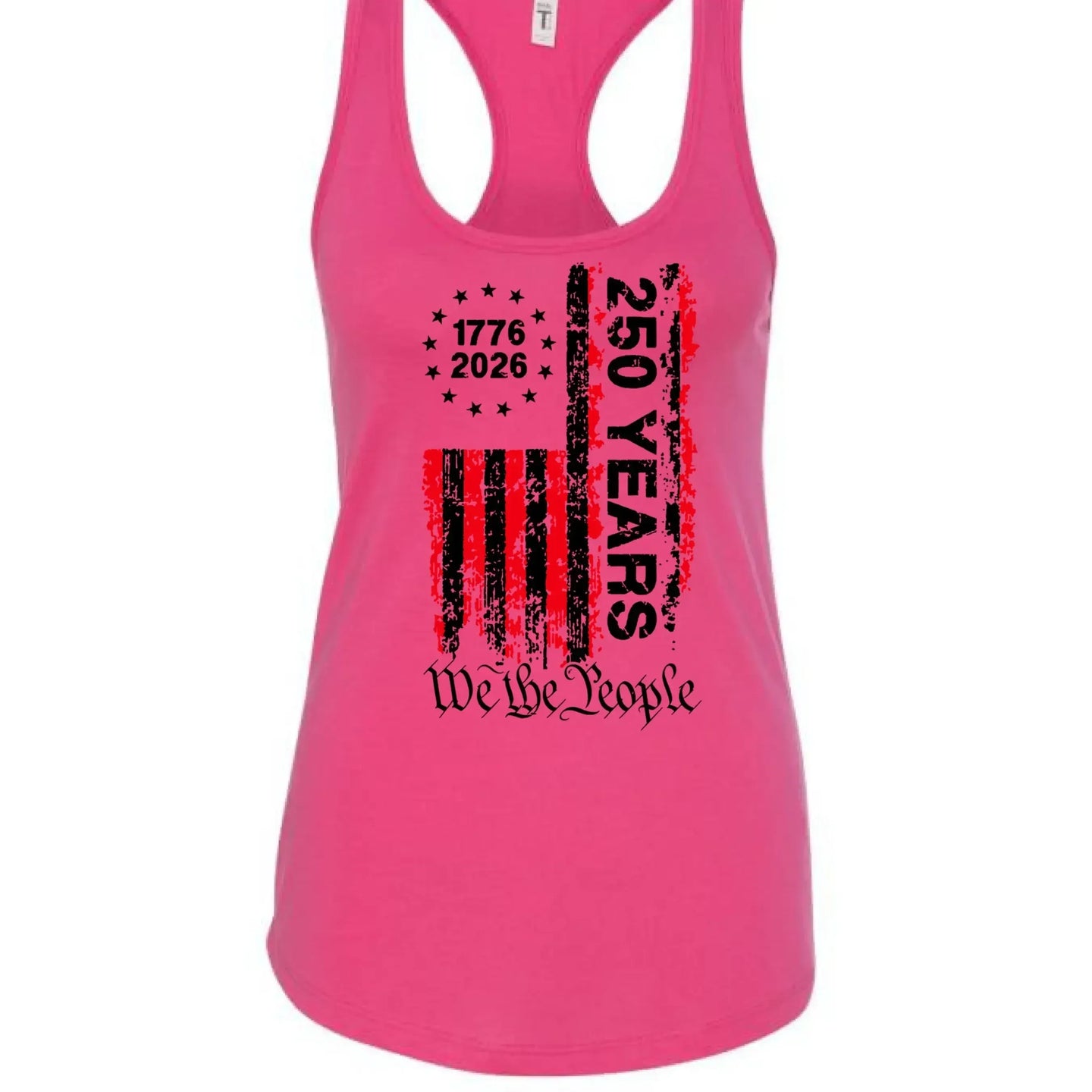 America 250 Years - 1776-2026 "We the People" Patriotic Racerback Tank Top - Faith Forged Designs