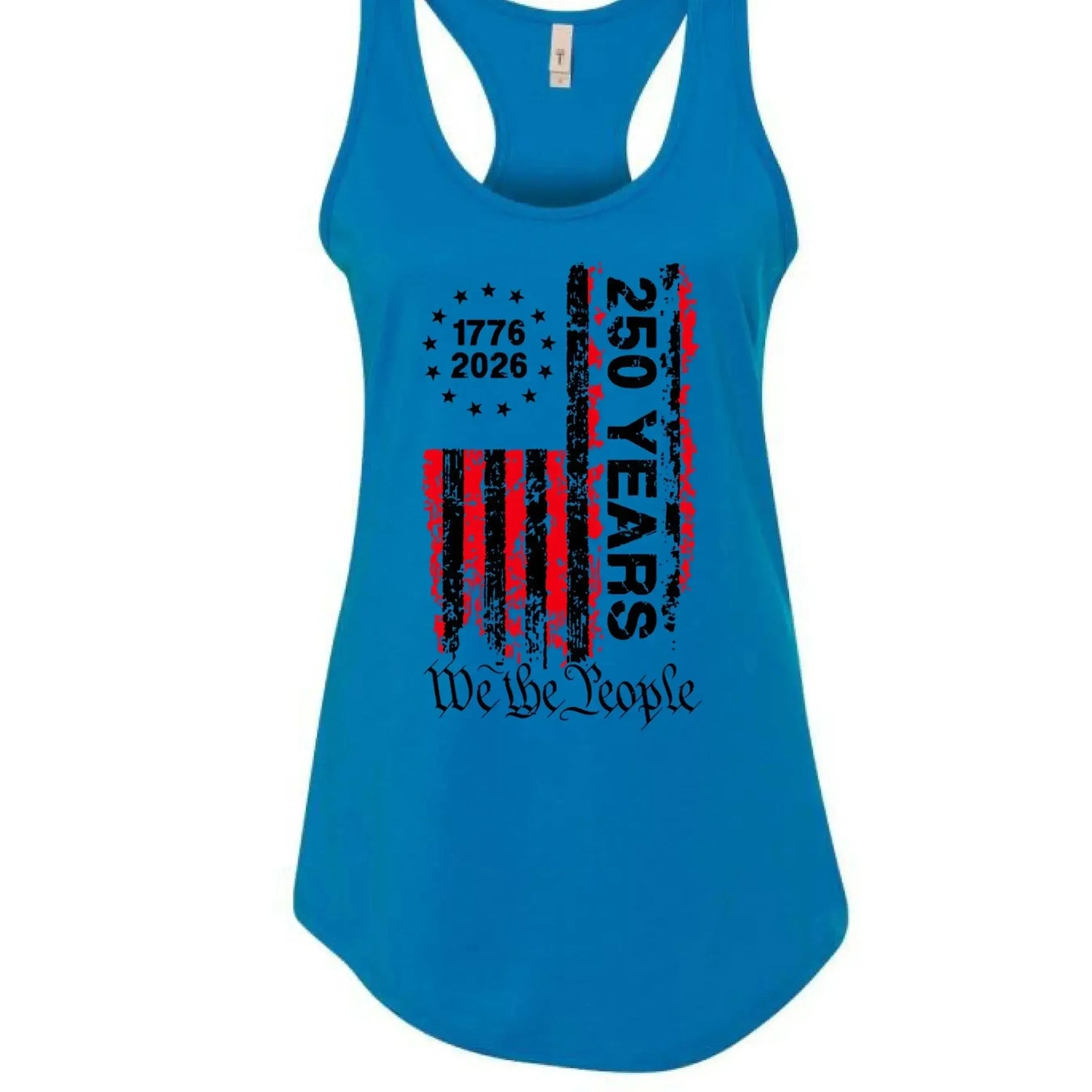 America 250 Years - 1776-2026 "We the People" Patriotic Racerback Tank Top - Faith Forged Designs